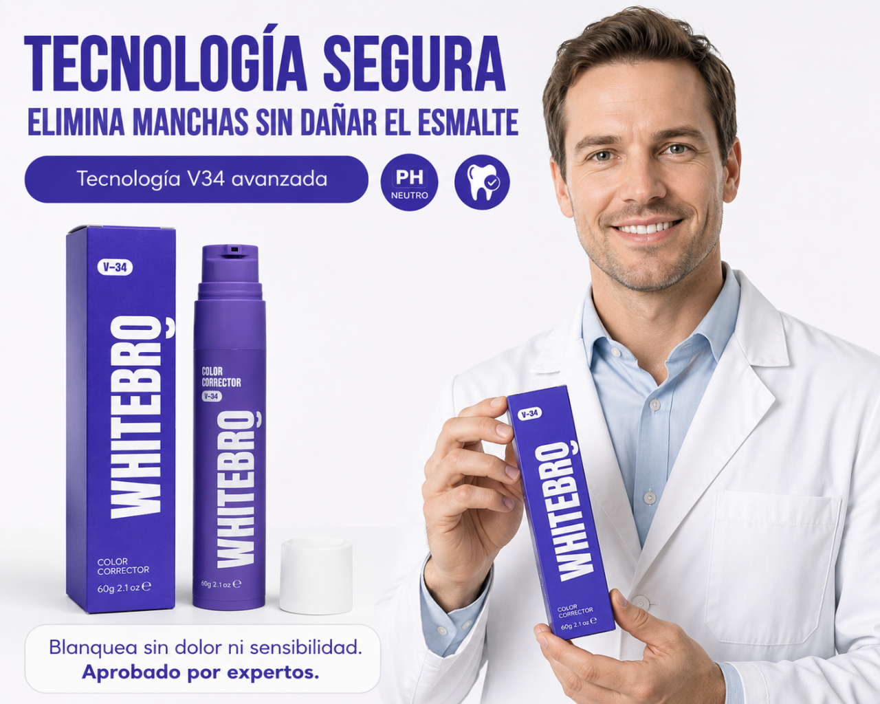 WhiteBro V34 Sérum Blanqueador Dental · 60ml