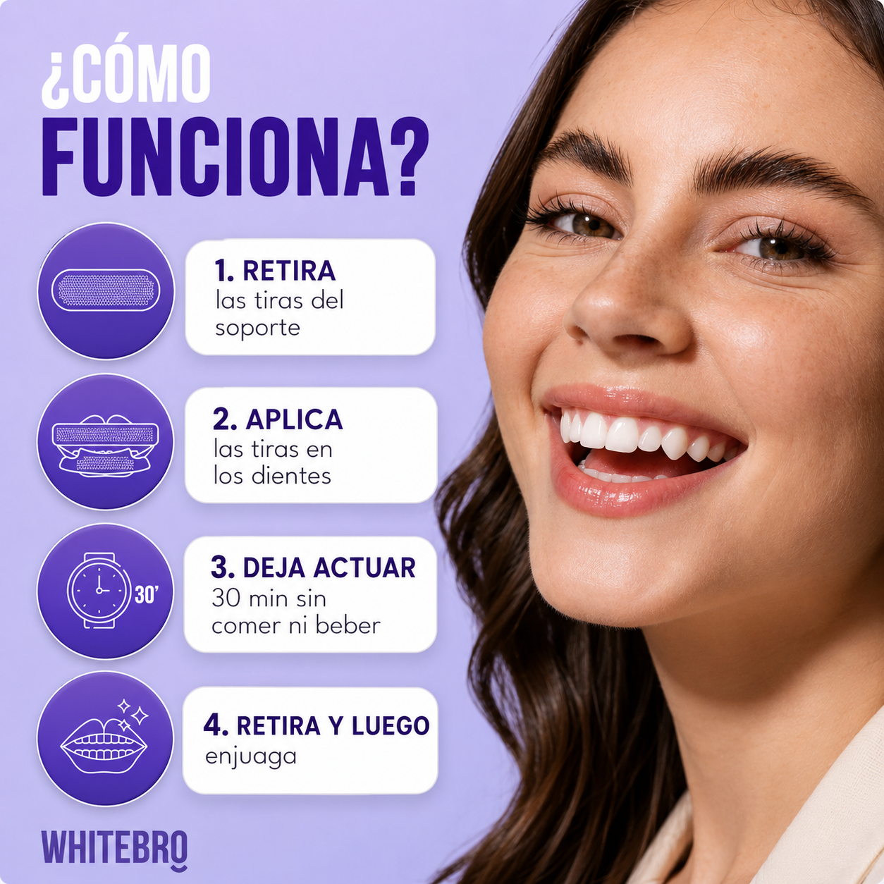 WhiteBro V34 Tiras Blanqueadoras Dentales · 14 Tratamientos