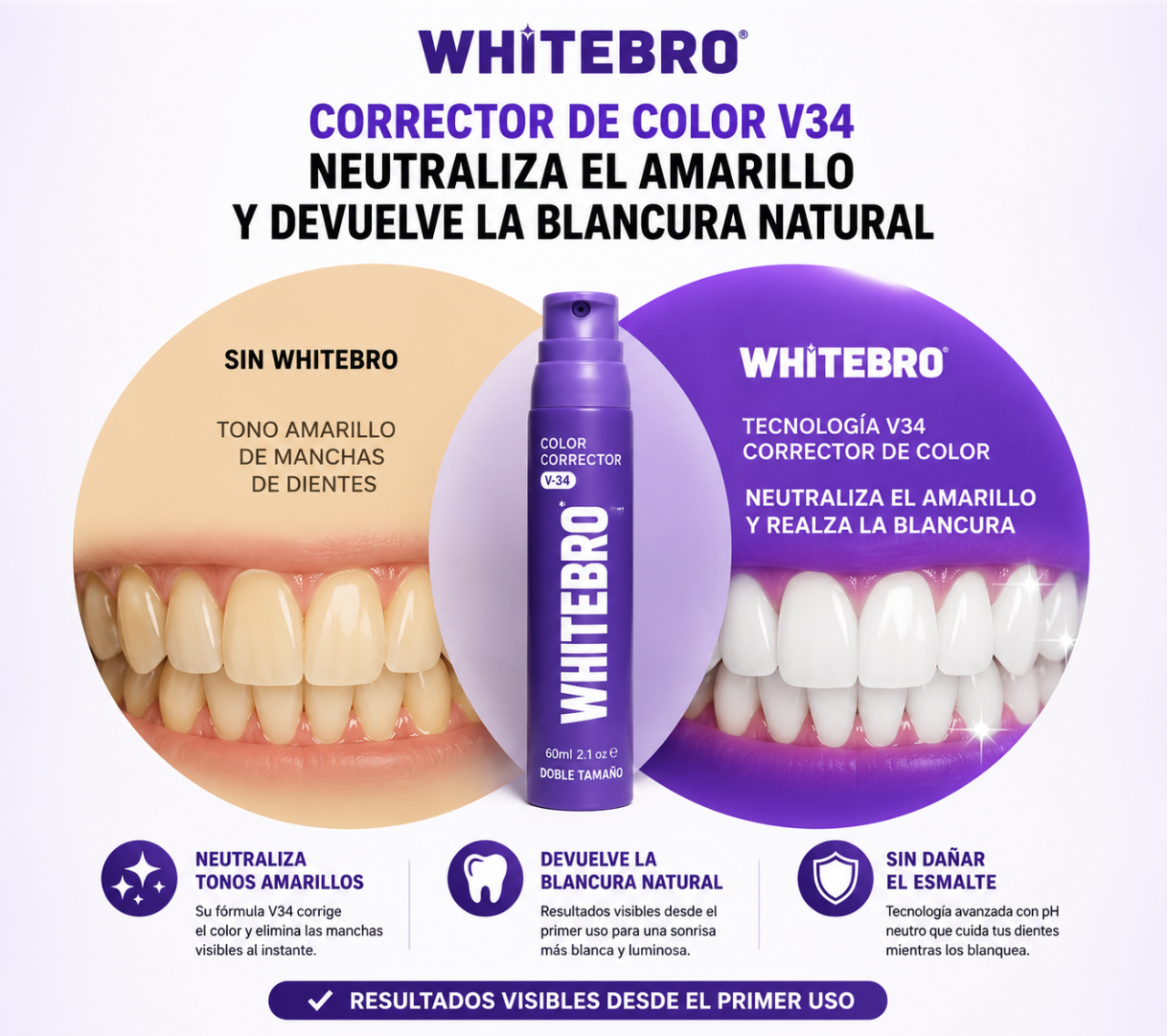 WhiteBro V34 Sérum Blanqueador Dental · 60ml